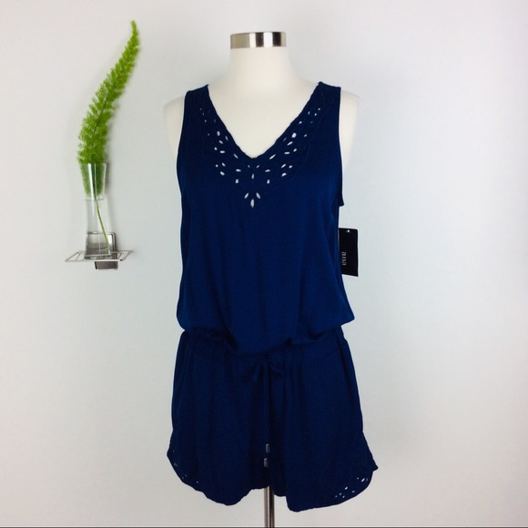 NWT A.N.A. Cute & Comfy Navy Blue Romper Size (S) - Picture 3 of 7